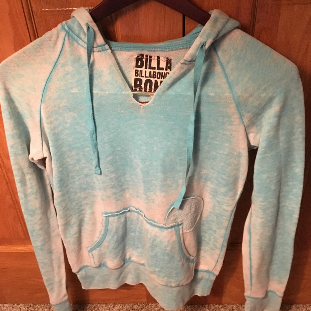 Light Blue Distressed Billabong Pullover